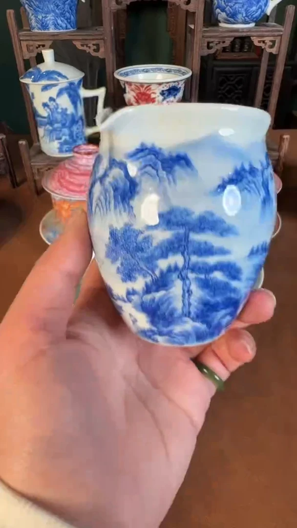 摆件陶摆件陶景德镇手工手绘柴窑精品茶具U128