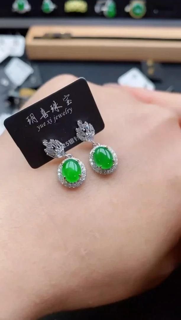 银S925镶嵌戒指翡翠1
