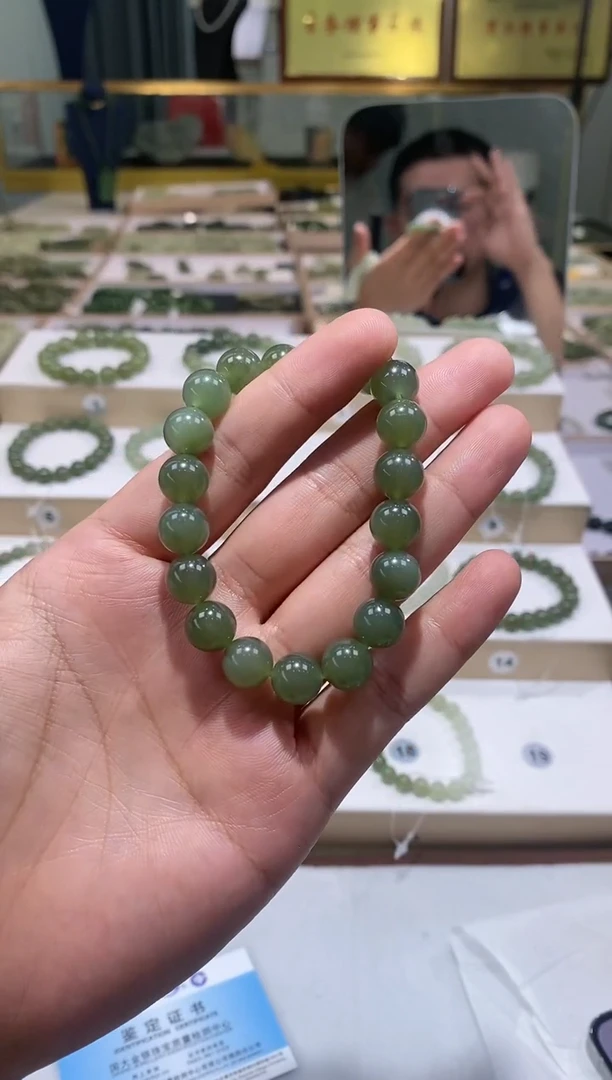 手串未镶嵌和田玉天然和田玉冰湖水卡10mm手串多样性发一件