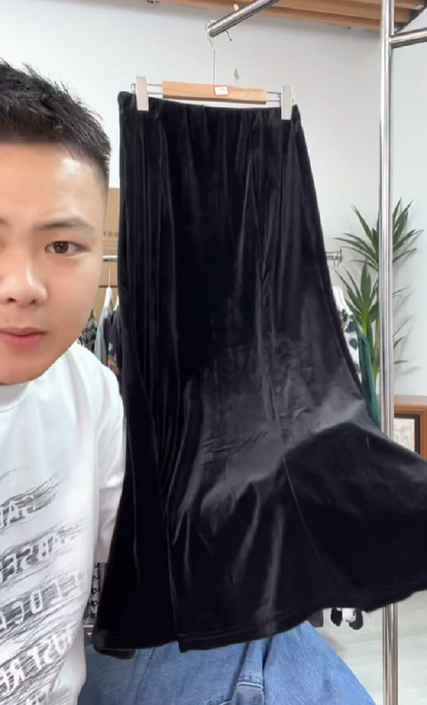 【云公子 女装】丝绒  显瘦百搭时尚裤——鱼尾裙