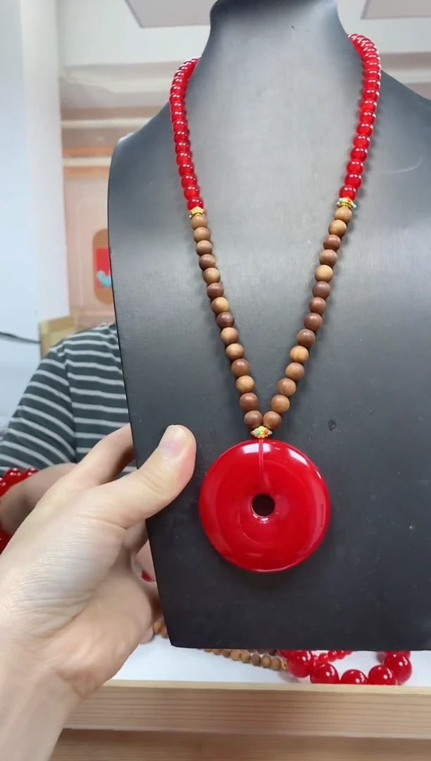 未镶嵌颈饰玛瑙/玉髓hjt玛瑙平安扣套链