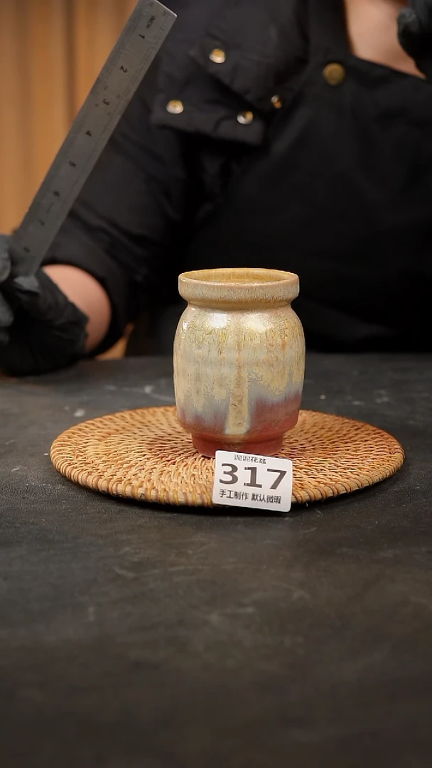 【闪购商品】瓷片317泥泥手工花盆口5高10