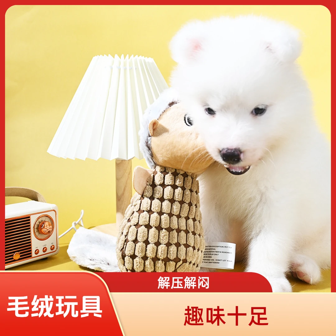 狗狗毛绒发声啃咬撕咬投掷玩具宠物解压解闷洁齿逗趣猫咪松鼠玩具