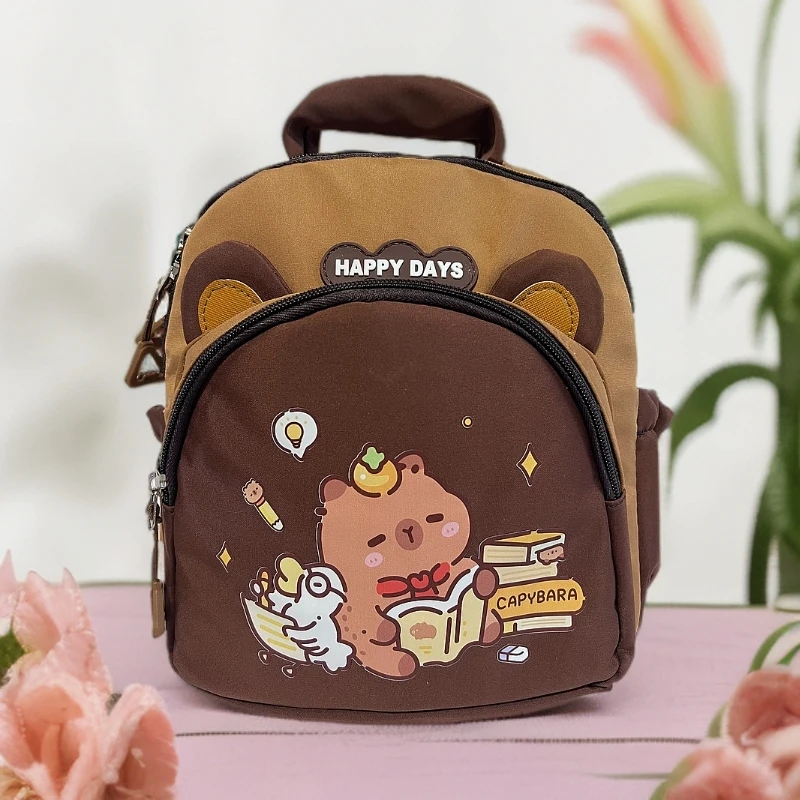 书包儿童幼儿园通用男童女童卡皮巴拉卡通可爱双肩包轻便耐脏书包