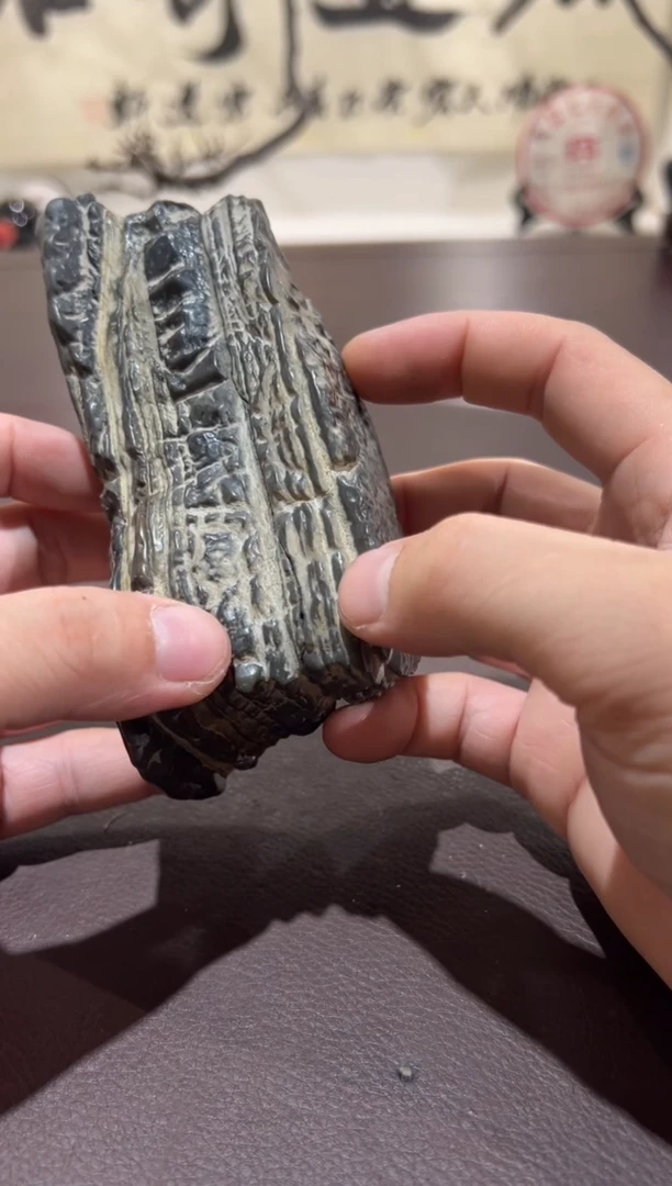 竹****陆意境典雅砚台烟缸摆件