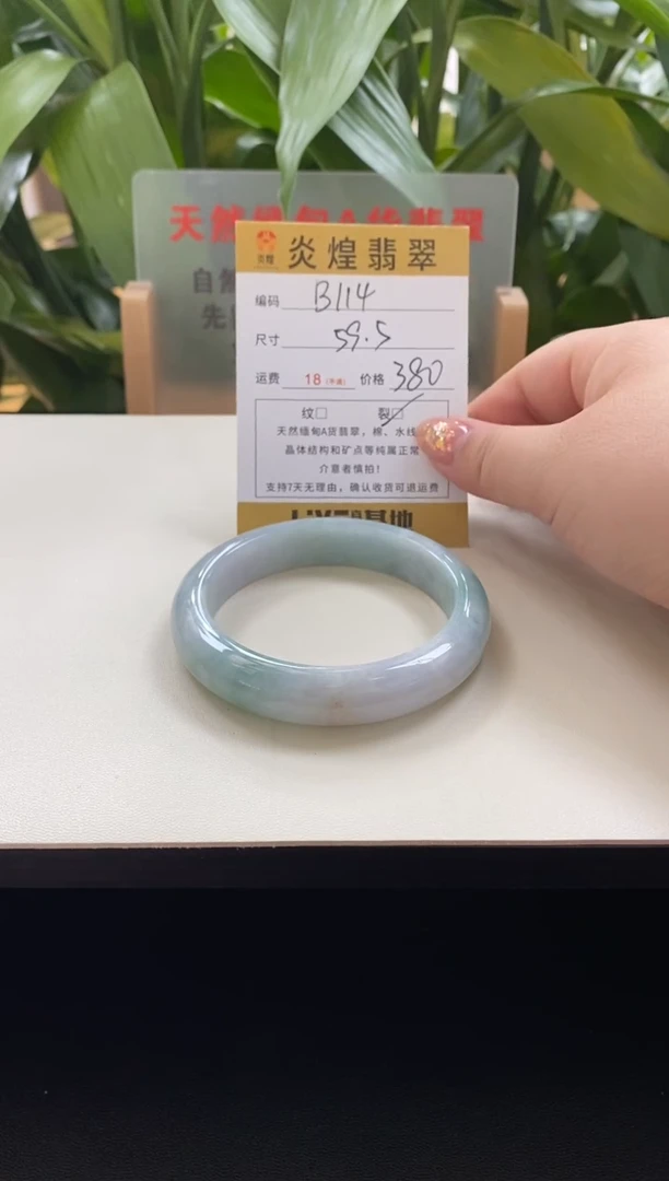 未镶嵌手镯翡翠59.7圈口编码b114