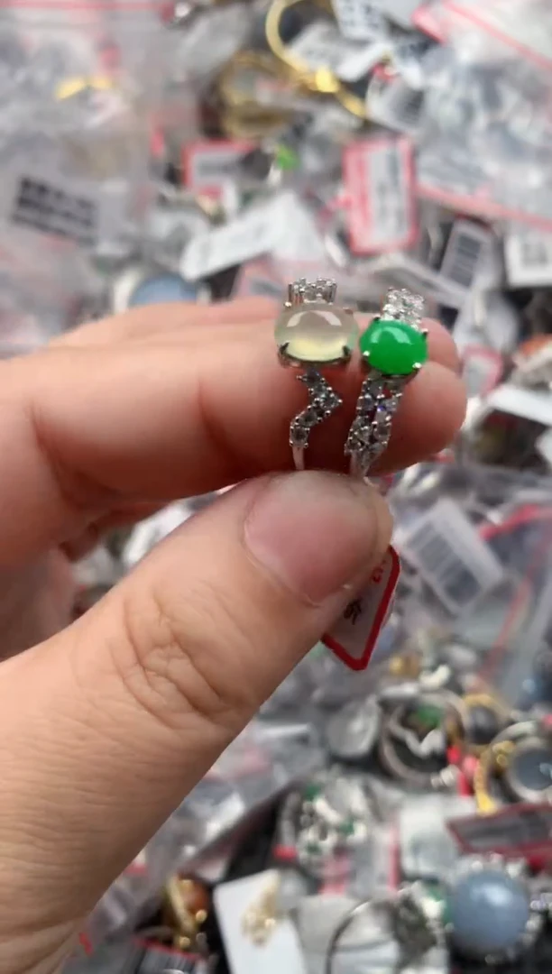 银S925镶嵌戒指翡翠13 13   7