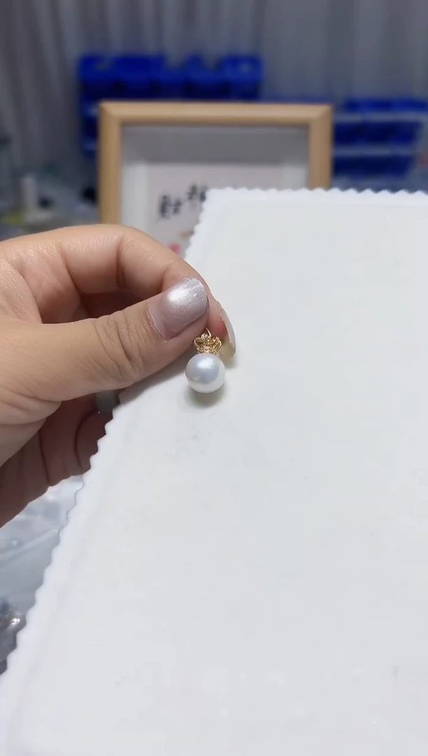 银S925镶嵌吊坠淡水珍珠75