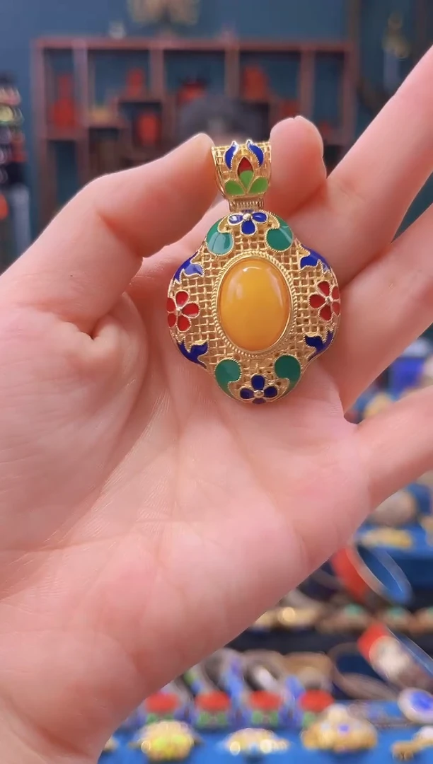 非遗花丝镶嵌吊坠 配链