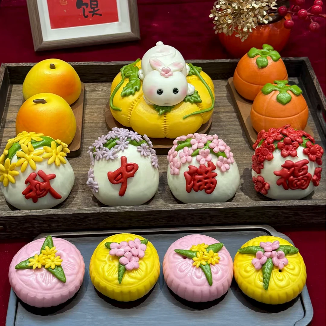 索家花馍福满中秋花饽饽大馒头中式蛋糕过节送礼团圆【顺丰包邮】