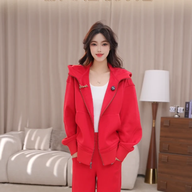 AMASS/阿玛施 冬季新款时尚休闲百搭连帽拉链卫衣外套5400935