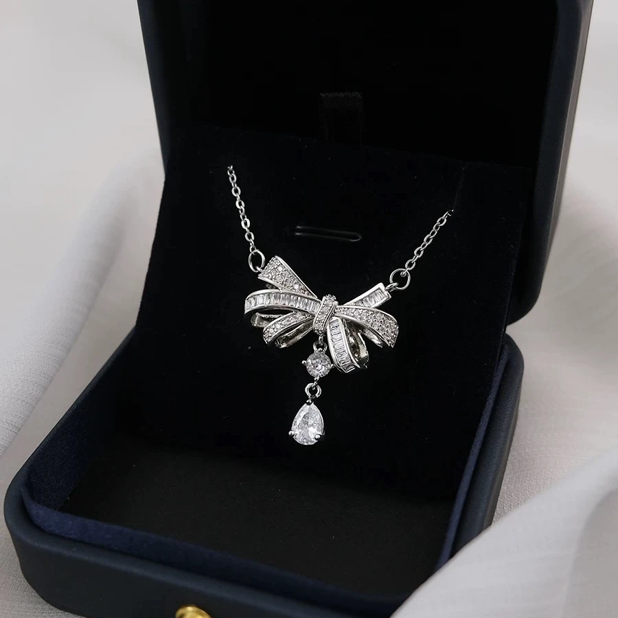 钛钢项链 蝴蝶结项链001