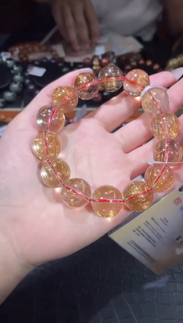 未镶嵌手链水晶17mm发晶手链单圈