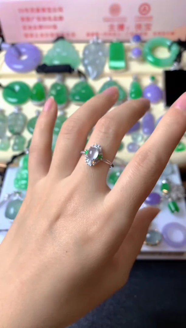 银S925镶嵌戒指翡翠?*?戒指