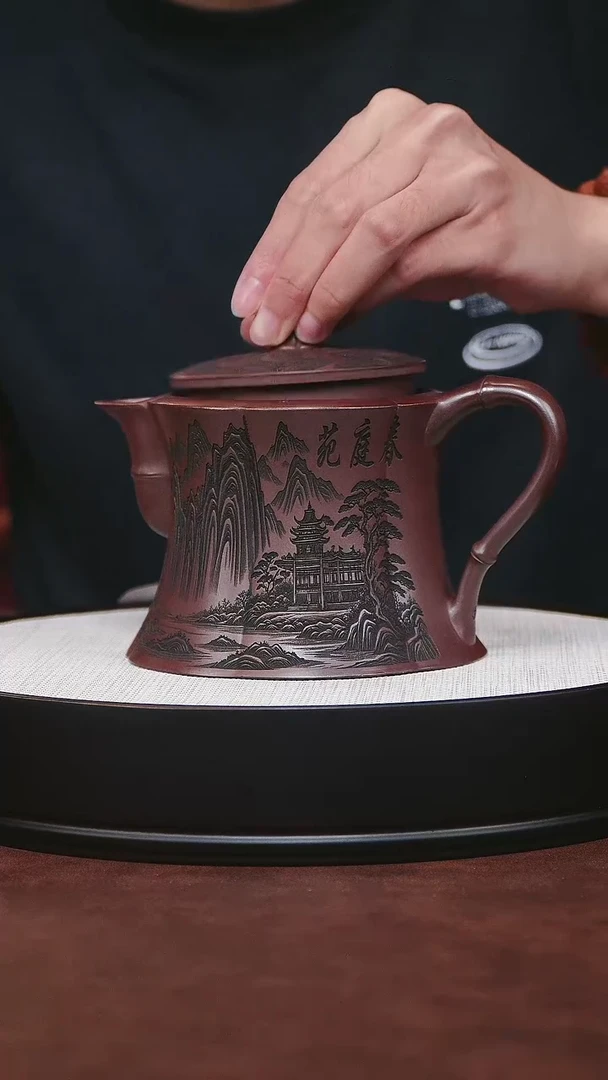 紫砂茶宠宜兴紫砂 筋纹僧帽  高艳