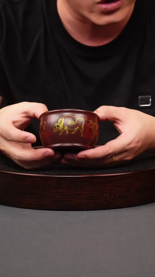 茶壶紫砂.石红五牛主人杯