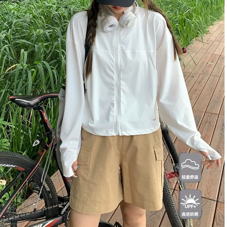 夏日出游必备户宽松外远山系冰丝透气防嗮防紫外线连帽防嗮衣
