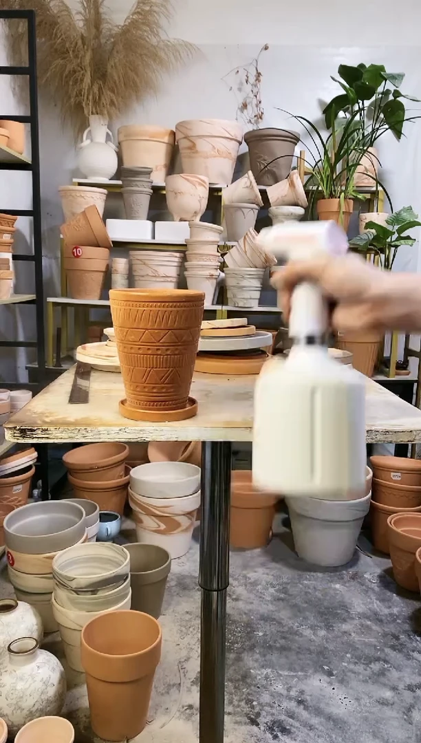 13.5*17红陶浮雕反比例 1盆1托