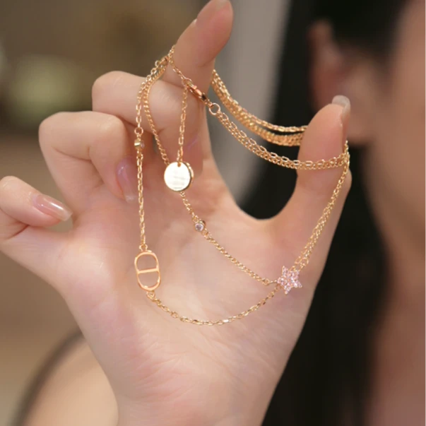 铜合金项链 轻奢气质项链 8217