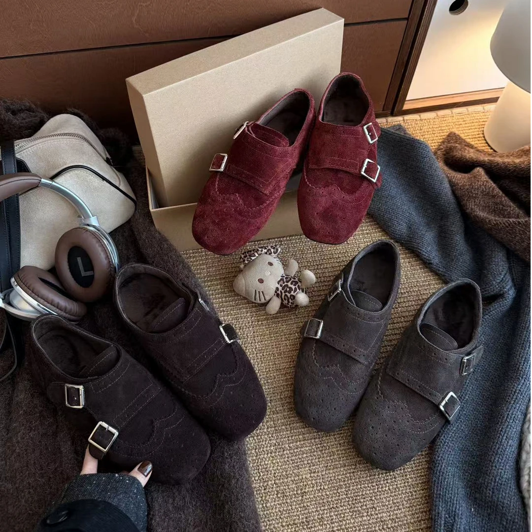 BAO/宝小姐2025休闲风秋百搭时尚休闲鞋复古软底休闲鞋韩版加绒