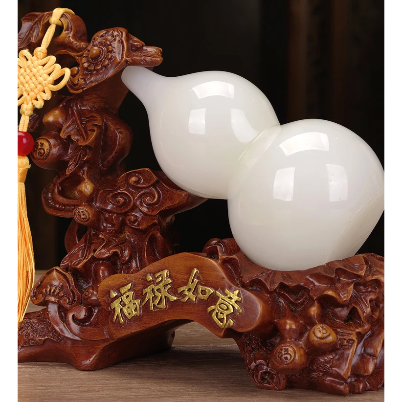 玉石玉葫芦摆件葫芦如意葫芦客厅家居装饰品朋友闺蜜乔迁新居礼物