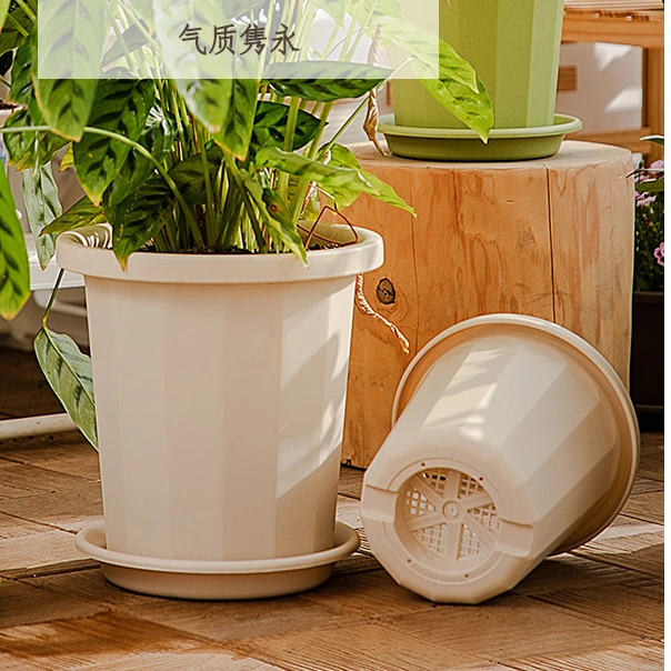 【313】8号盆爱丽思简约花盆塑料创意长钵花盆树脂圆形多肉环保花盆