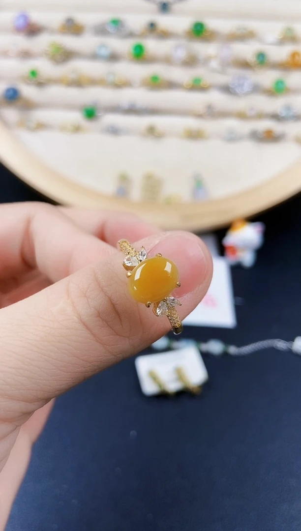 翡翠戒指银S925镶嵌46894