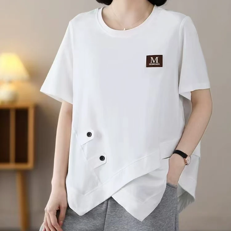 11774新款夏季宽松遮肉显瘦设计感休闲百搭T恤