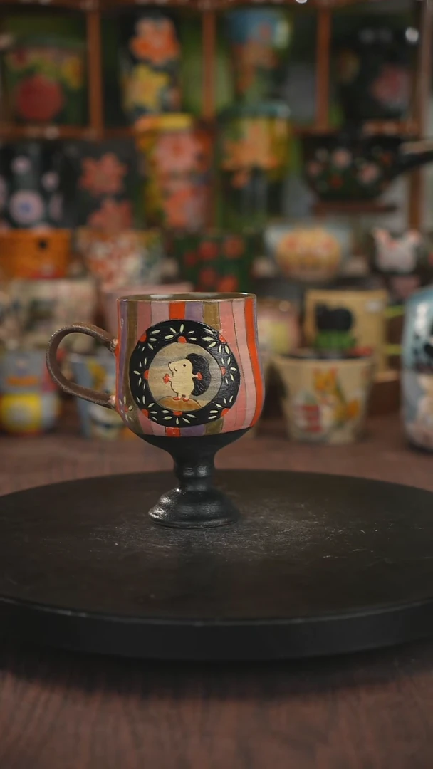 紫砂油画手绘釉下彩