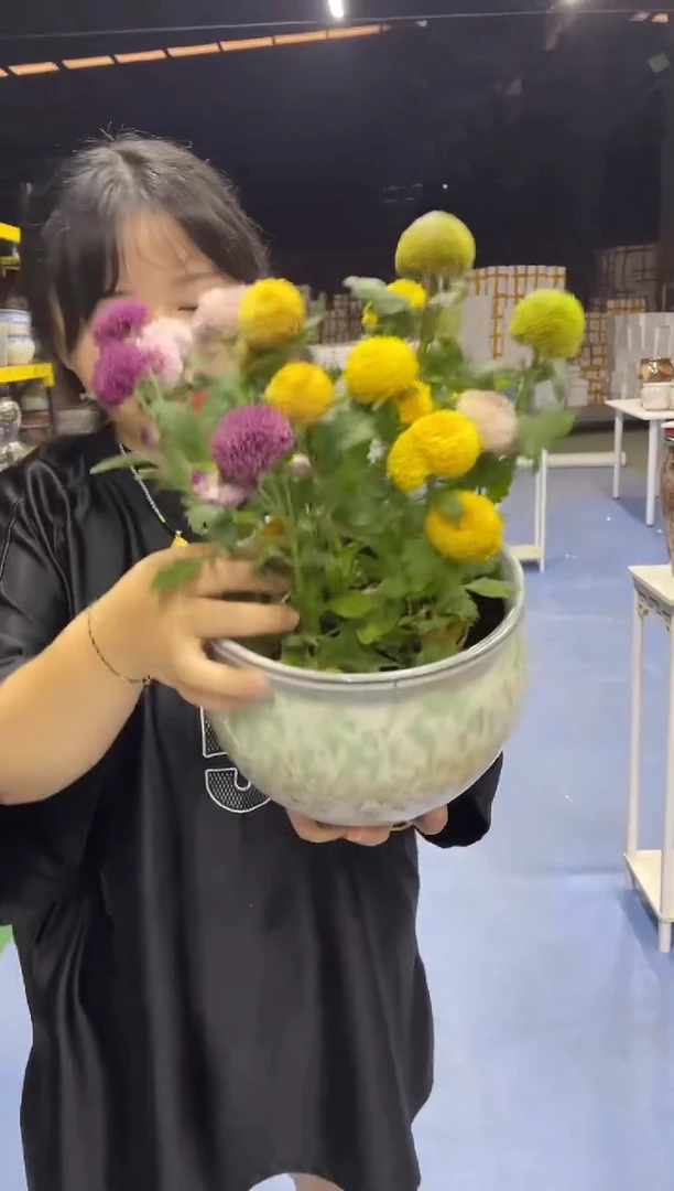 宜兴紫砂粗陶花盆20*17瑕疵
