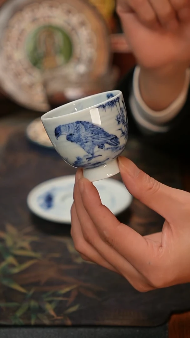 康亭守艺竹梅双青鱼鹰杯