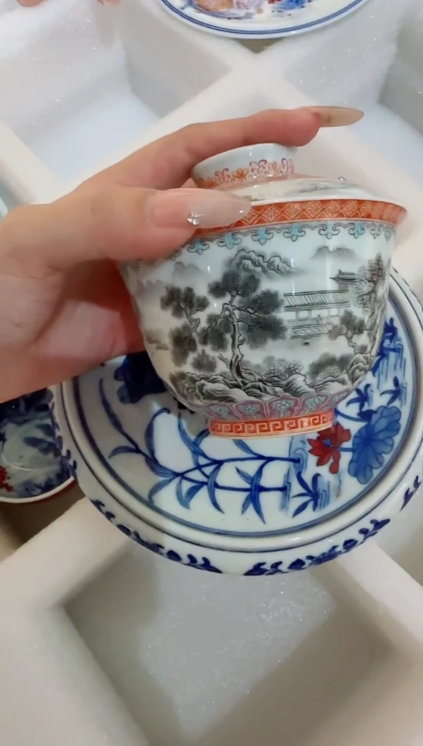瓷片景德镇瓷器茶器茶杯  盖碗