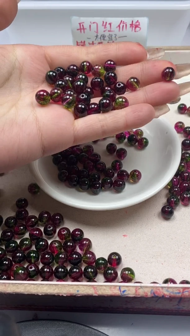 【闪购商品】碧玺颈饰未镶嵌w142西瓜碧玺8mm*25颗