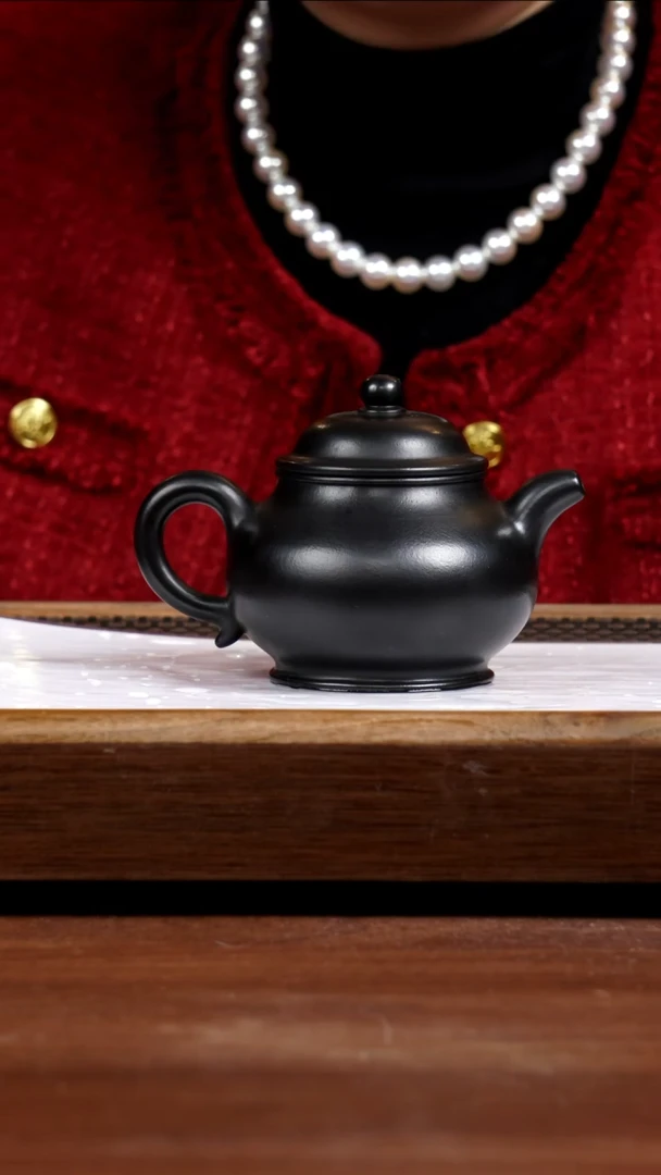 【闪购商品】紫砂茶盏大红袍焐灰潘壶270CC