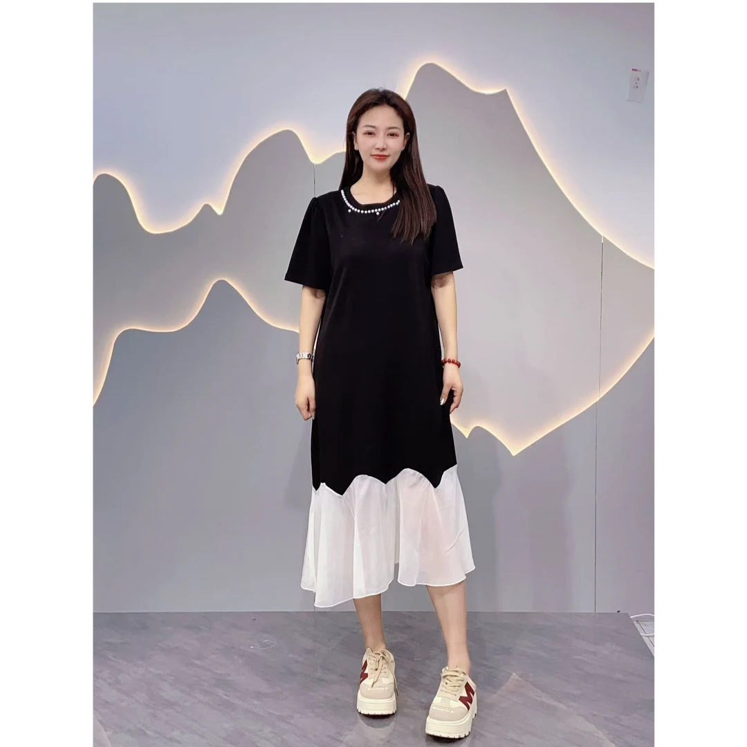 XIE4  撞色百搭气质连衣裙2752