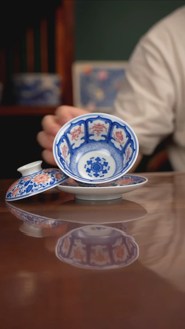 晓月柴窑 缠枝 八宝