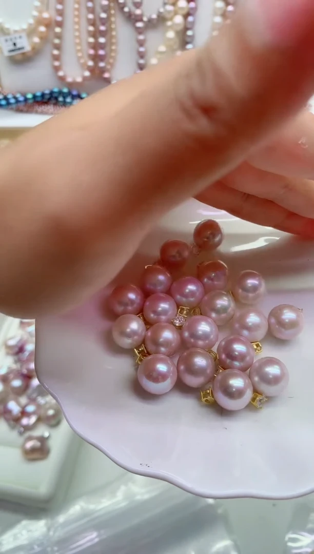 淡水珍珠银S925镶嵌吊坠(不含链)多样性发其一，非无暇