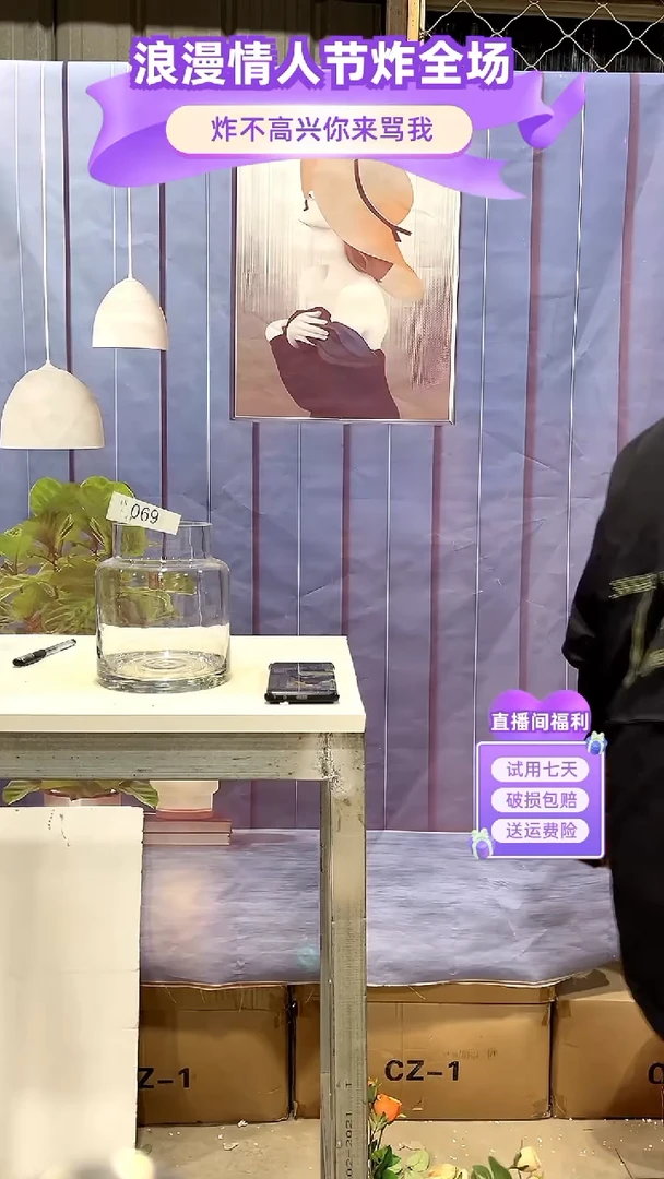 【闪购商品】玻璃069大肚花瓶