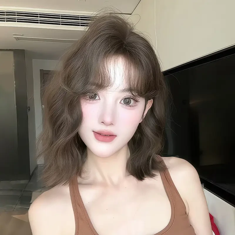 【City公主】全头套女短发仿真人发丝自然减龄羊毛卷时尚整顶假发
