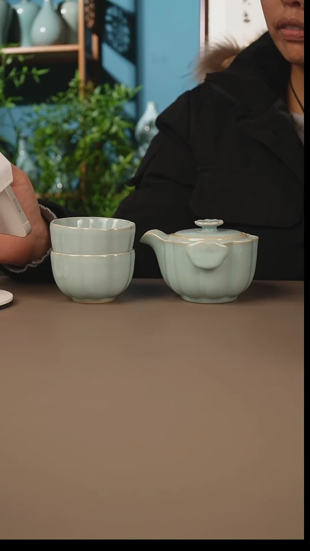 天青手抓壶套装