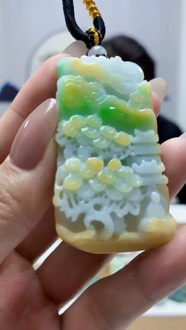 未镶嵌定制翡翠5060MM-毛货挂件16