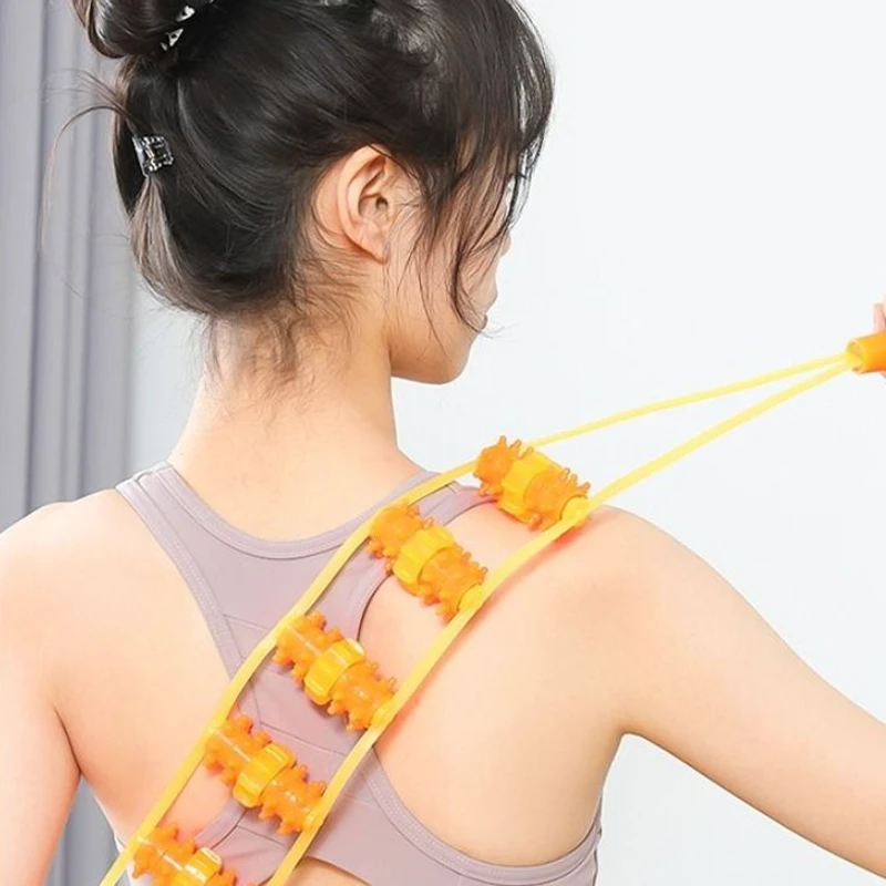 拉背条按摩器手动滚轮肩颈椎背部按摩器舒缓腰部全身经络疏通