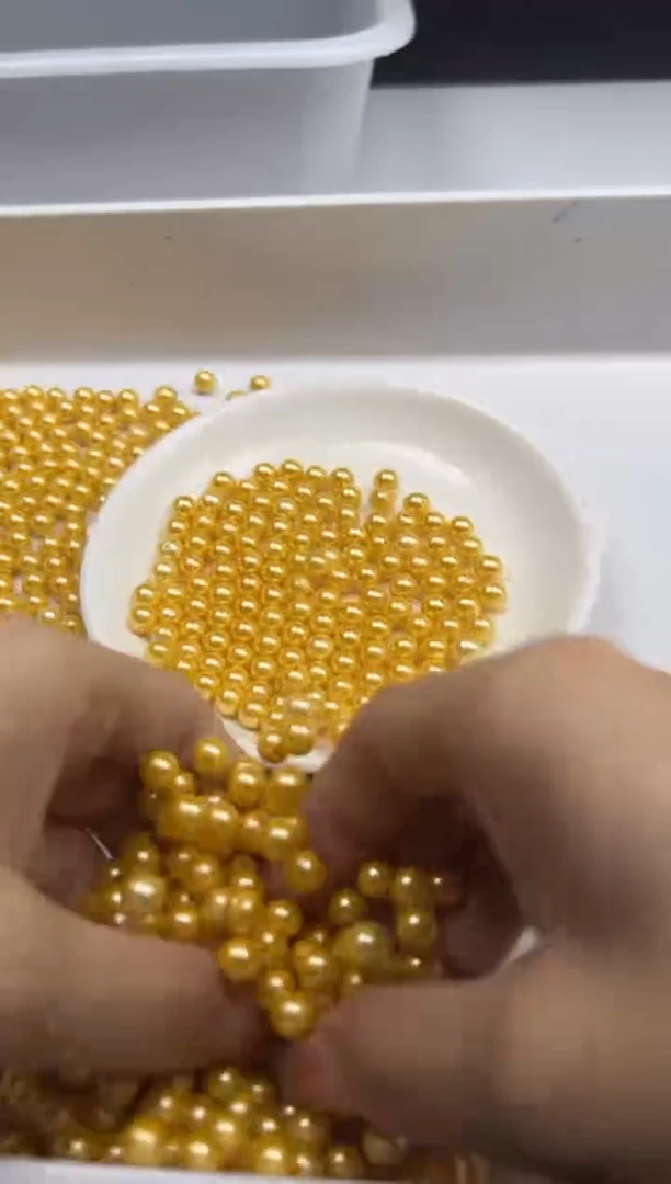 未镶嵌拼合珍珠（马贝珠）颈饰w270香槟金贝珠6mm*50颗