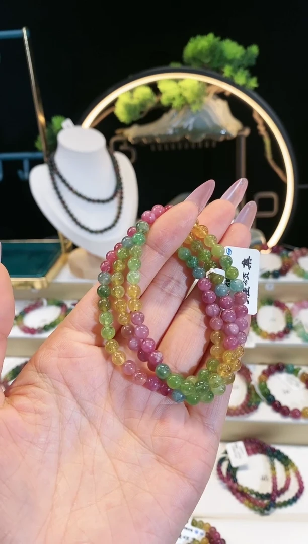 【闪购商品】碧玺手链未镶嵌 G2488三圈颜色微差