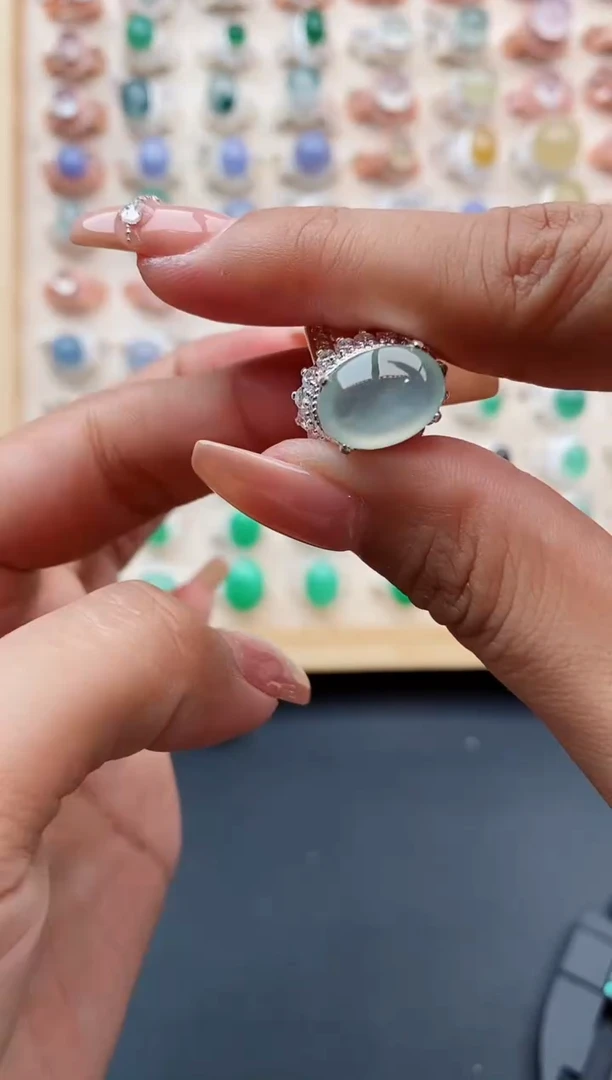 翡翠戒指未镶嵌缅甸天然A货翡翠 222  10-4