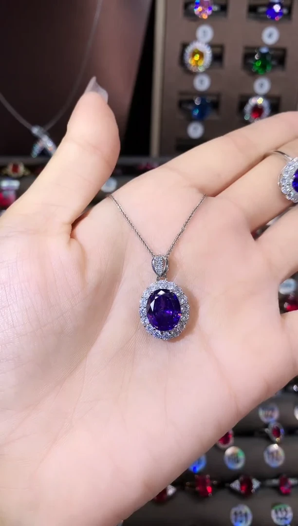 吊坠(赠链)银S925镶嵌碧玺911银色