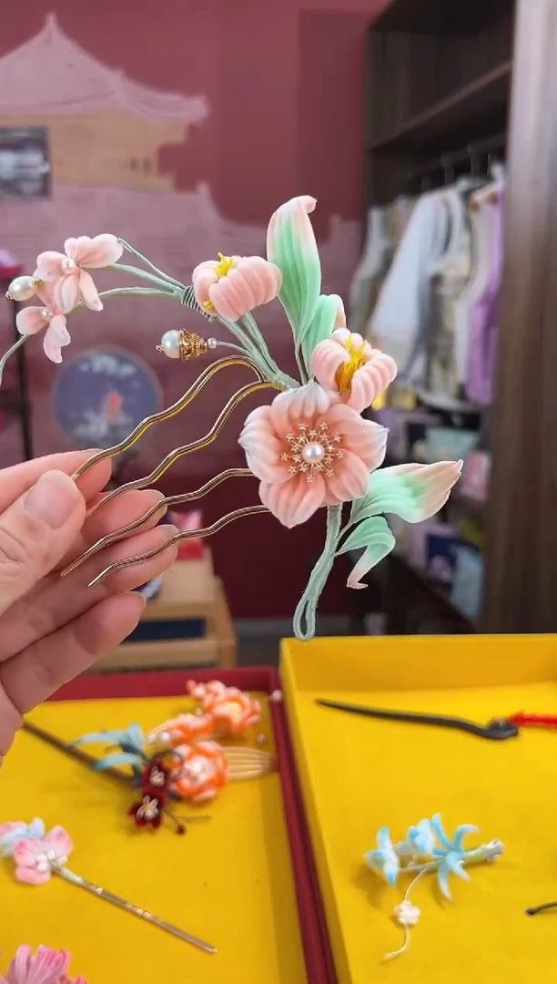 【闪购商品】刺绣非遗绒花（发饰）