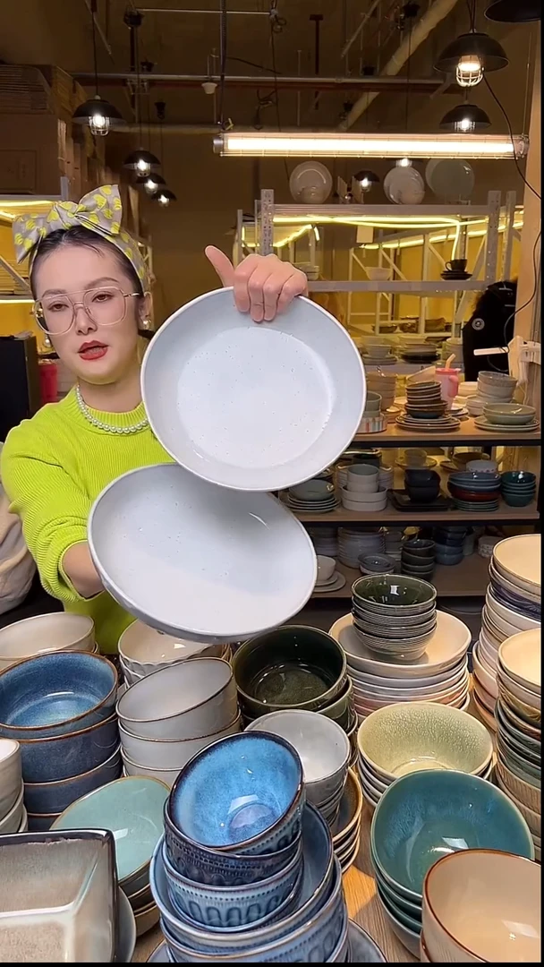 瓷58外贸尾货窑变釉下彩默认瑕疵