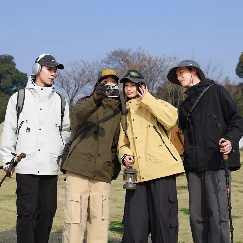 州羽男士冬季款外套羽绒服冬季户外羽绒服男款防水冲锋衣保暖