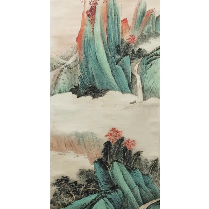 【辽拍】V250709-2-286《山水》（5.7尺) 纸本镜片